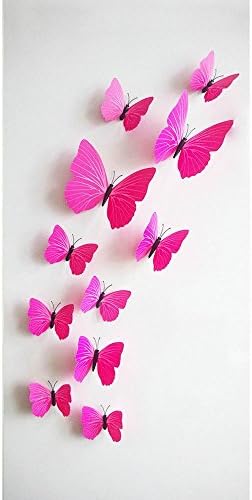 GRC[TM] 3D Pink Butterfly Wall Decor Home Decal Sticker Art Room Removable 3d Mural Stickers Diy Butterfly Design
