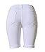 olrain Womens High Waist Ripped Hole Washed Distressed Short Jeans 16 White