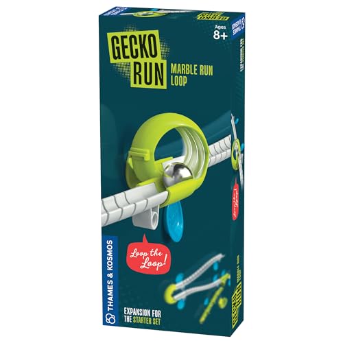 Gecko Run Marble Run Loop Expansion Pack by Thames & Kosmos – Extra Stunt for Vertical Marble Run Starter Set; Fast, No-Mess Setup with Residue-Free Nano-Adhesive Pads for Hours of Creative Play