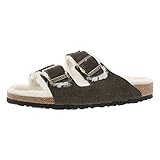 Birkenstock Arizona Fur Taupe Suede Sandals Narrow Width