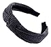 STHUAHE Pack of 3 Women Wide Stripes Cloth Cross Knot Hair Hoop Hairband Headband Hair Accessories (black Darkgrey Deepblue)