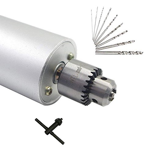 Eyech Micro Aluminum Hand Portable Handheld Drill Mini Electric Hand Drill with 10Pcs Drill Bits -(0.3-4mm) Included 5A Power Supply - Thumbnail 4