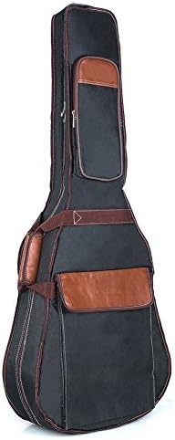 ANNONGONE Electric Guitar Bass Padded Gig Bag PU Leather 41 inch (Black)