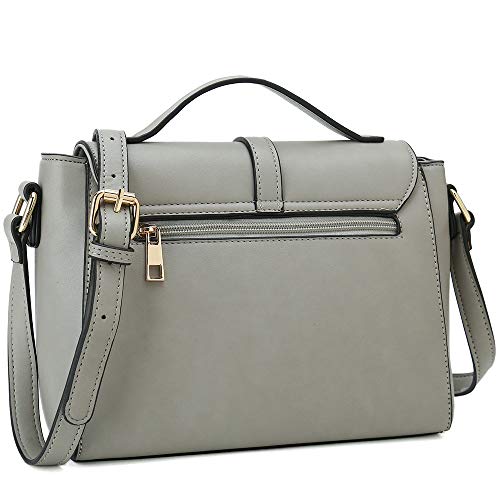 Ladies Designer Purses Cross Body Handbags Trendy Bags for Women Shoulder Bags (Light Grey) - Thumbnail 2