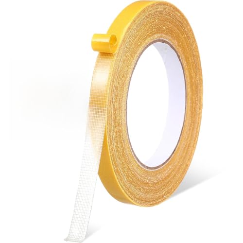 Crtiin 1rolls Double Sided Fabric Tape Heavy Duty, 0.5 in x 66ft/20m, Multifunctional Hem Tape No Sew for Clothes, Curtains, Carpet, Crafts and DIY Projects, Removable Residue (350u Thick,Yellow) at Amazon