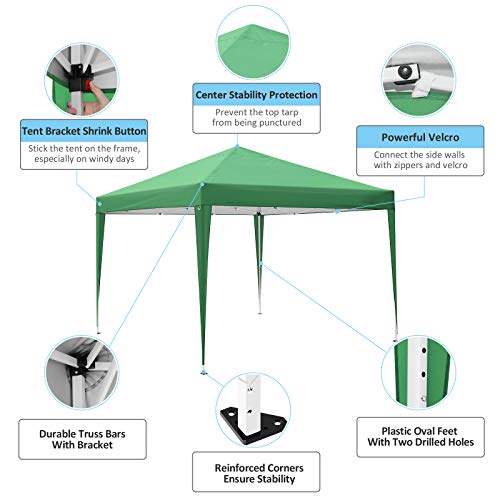 cobizi Faltpavillon 3x3m Pavillon Wasserdicht Faltbar Partyzelt mit 4 Seitenwände, Pop-Up Gartenpavillon Event Zelt… – Bild 4