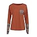 Sumen Hot Sale Women Teen Girls Patchwork Loose T-Shirt With Thumb Holes