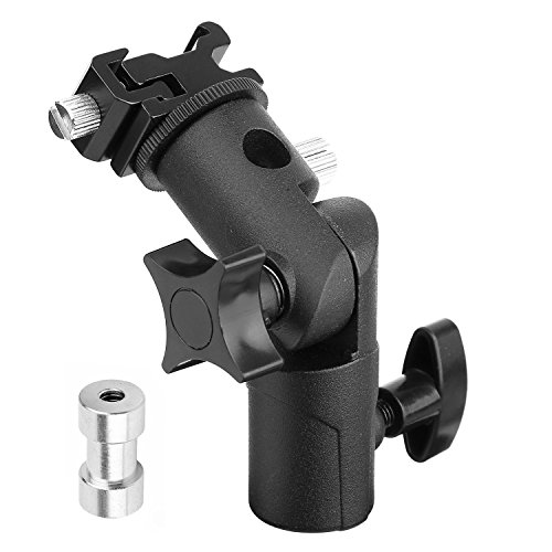 Camera Flash Speedlite Mount Stand and Umbrella Holder Mount 180°Swivel Light Stand E Type Light Bracket for Camera DSLR Nikon Canon Pentax Olympus and Other DSLR Flashes Studio Light LED Light - Thumbnail 6