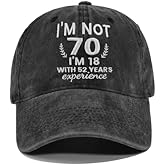 I'm 10 in Dog Years, Funny 70th Birthday Gift for Men Women, Vintage Hat, 1955 70th Birthday Decorations