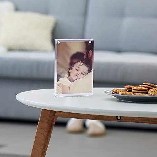 Syntrific 5 Pack 5x7 Acrylic Photo Frame Premium Acrylic Photo Frame Magnetic Picture Frames Clear