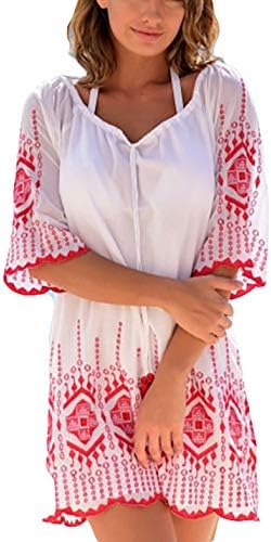 Ailunsnika Casual Swimsuit Cover Up for Women Loose Beach Bikini Dress