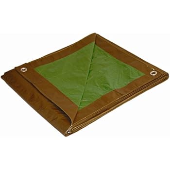 10x20 Multi-Purpose Brown/Green Medium Duty DRY TOP Poly Tarp (10'x20')