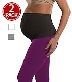 Womens Maternity Belly Band Seamless 2 Pack Everyday Support Bands for Pregnancy White,Grey M