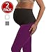 Womens Maternity Belly Band Seamless 2 Pack Everyday Support Bands for Pregnancy White,Grey M