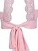 PERSUN Women's Pink Plunge High Neck Lace Backless Bikini Crop Top