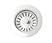 KEENEY K1439WH Deep Thread Cast Brass Kitchen Sink Strainer, 3.5-Inch Opening, White