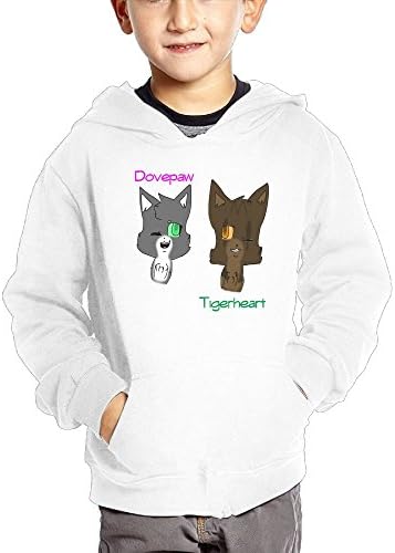 Faintkeeper Dovepaw and Tigerheart Cats Art Design Children's Casual Soft Hooded Pocket Hoodie