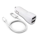 iRAG Car Charger for Galaxy S6/S6 Plus/S7 Edge/S7/S4/S3/Note 4/5/Note Edge J7 V/J3 Eclipse/J3 Emerge/J7 Perx/Amp Prime 2/Halo - iRAG 15W 2-Port USB Charge Adapter + 6ft Micro USB Charging Cable Cord