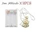 Alkbo Battery String Lights Flexible Silver Wire Battery Operated Waterproof Design 10 Feet Silver Wire Warn white 3PCS