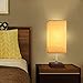 USB Table Desk Lamp, Acaxin Bedside Lamp with Dual USB Quick Charge Port, Wood Desk Lamp, Black Charger Base with Unique Fabric Shade, LED Light Nightstand Desk Lamps for Bedroom, Living Room, Baby