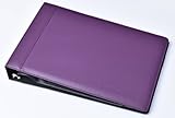 Leather 7 Ring Business Check Binder for 3 on a Page Checks By David Nathan Leather (purple)