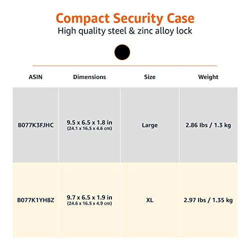 Amazon Basics Portable Security Case Lock Box Safe, Combination Lock
