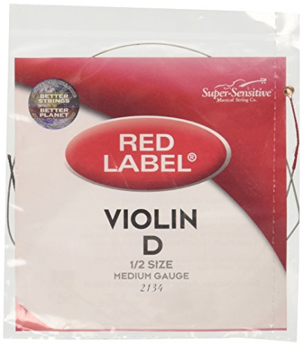 Super Sensitive Red Label 2134 Violin D String, 1/2