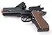 Imprints Plus 3-Piece Toy 45 Pistol Bundle Includes 1 Police Style Revolver Black with Brown Handle Cap Gun with 1 Whistles and 1 Chrome Finished Badges for Dress-Up and Costume Accessories (G6)