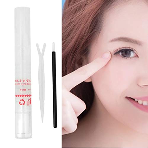 5ml Waterproof Natural Adhesive Glue, Waterproof Long Lasting Adhesive Glue Double Eyelid Glue for Creating Natural Double Eyelids Girls/Women Beauty