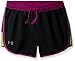 Under Armour Girls' Fast Lane Shorts, Black (002)/Reflective, Youth Large
