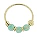 PiercingPoint Triple Opal Stone 9K Solid Yellow Gold 22 Gauge Hoop Nose Ring - Cartilage Hoop - Tiny Nose Hoop - Tragus Ring