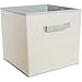 Squared Home Solutions Fabric Storage Cube Bins, Cream Gray (Set of 6)