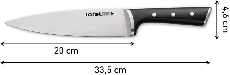 Ice Force - Faca do Chef 20 cm | Aço inoxidável alemão, tecnologia de força de gelo -120°C, lâmina resistente à corrosão, cabo rebitado, corte preciso, seguro e durável