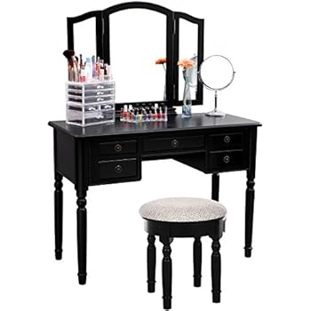 Amazon.com: Bobkona St. Croix Collection Vanity Set with Stool ... Songmics URDT108B Vanity Set w/ Stool and Folding Mirror M Amazon.com: Bobkona St. Croix Collection Vanity Set with Stool ... Songmics URDT108B Vanity Set w/ Stool and Folding Mirror M