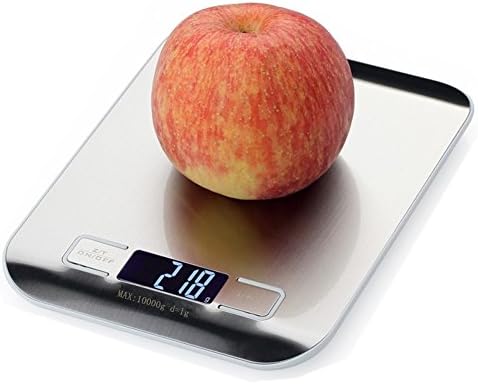 Boboai Digital Kitchen Scale Multifunction Food Scale 22Ib 10kg Stainless Steel with LCD Display Silver (Batteries Included)