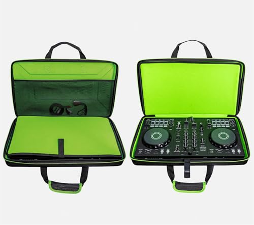 DJ Controller Case for DDJ-FLX4/ DJ 400/ DDJ-REV1, Padded DJ Controller Bag with 5 Pockets for Laptop, Headphones, Cables, DJ Carrying Case with Adjustable Shoulder Strap