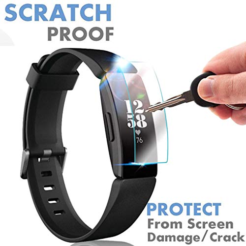 Cywulin for Fitbit Inspire and Inspire HR Screen Protector, Full Coverage Protective Film Slim TPU Shield Cover Scratch Proof Transparent HD Clear Accessories for Women Men (3pcs, Inspire HR)