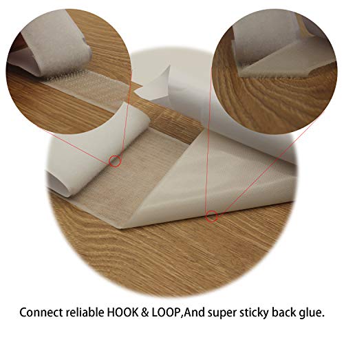 HUAYY self-Adhesive Hook and Loop 4 Inches Width 1 Yards Length Style Sheets Super Sticky Glue Nylon Strips Fabric,White (4 in x 1 yd)