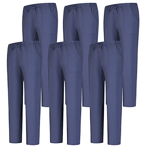 MISEMIYA - Pack 6 Pcs - Arbeitshosen Unisex ELASTISCHE Taille UNIFORM KLINIK Krankenhaus Reinigung TIERARZT Gesundheit GASTGEWERBE - Large, Grau 68