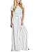 HOTAPEI Women's Summer Casual Loose Striped Long Dress Short Sleeve Pocket Maxi Dress