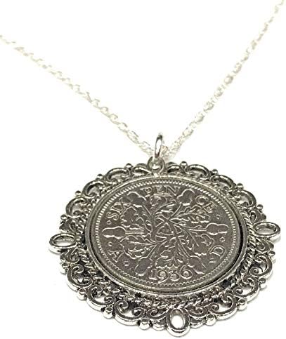 Fancy Pendant 1929 Lucky sixpence 91st Birthday plus a Sterling Silver 18in Chain