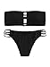 SweatyRocks Women's Sexy Bikini Swimsuit Cutout Ruched Bandeau Bathing Suit Black S