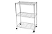 Finnhomy Classy Steel Wire Shelving Rack with Wheels, 3 Shelves, Chrome 24