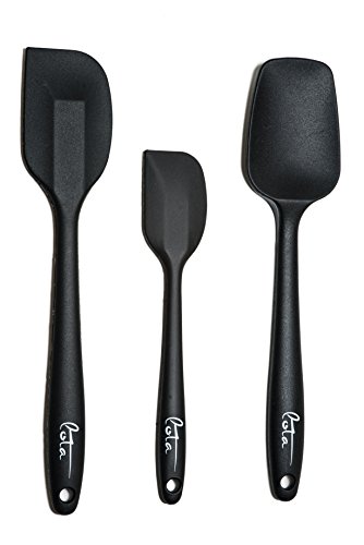 Silicone Spatula Set Heat Resistant, High Quality, 3 Piece, Solid Internal Stainless Steel Handle, FDA Approved, Nonstick, Professional Grade, Ergonomic Design