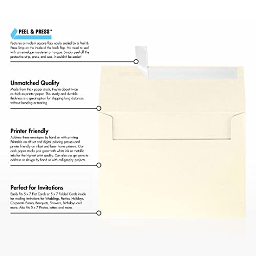 LUXPaper A7 Invitation Envelopes for 5 x 7 Cards in