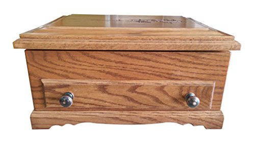 Deluxe Oak Silverware Chest with Rose Design, - Thumbnail 5