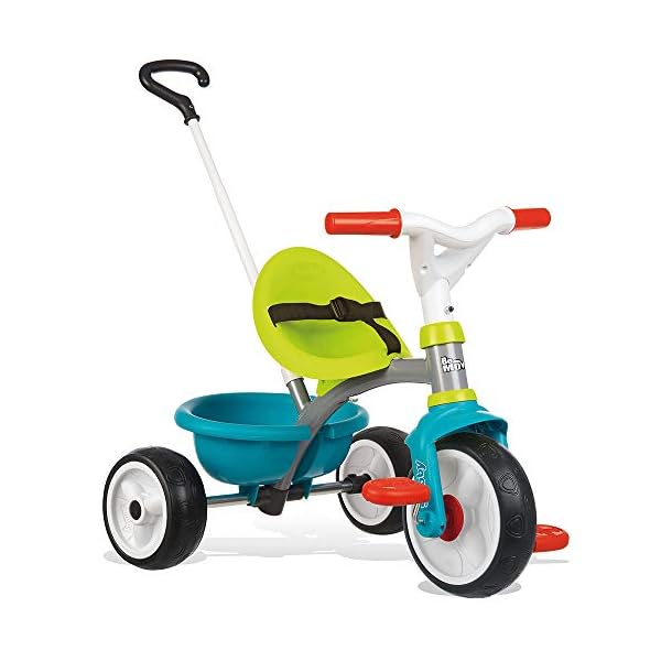 Smoby - Be Move blau - Kinderdreirad mit Schubstange, Sitz mit Sicherheitsgurt, Metallrahmen, Pedal-Freilauf, für Kinder…