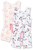 Amazon Essentials Disney | Marvel | Star Wars | Frozen | Princess Toddler Girls' Knit Sleeveless Rompers (Previously Spotted Zebra), Pack of 2, Minnie/Beach, 4T