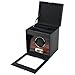 WOLF 453456 Ebony Macassar Single Watch Rotator with Cover and Storage Compartment