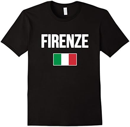 Mens FIRENZE T-shirt Italian Flag Italy Italia Souvenir Florence Large Black